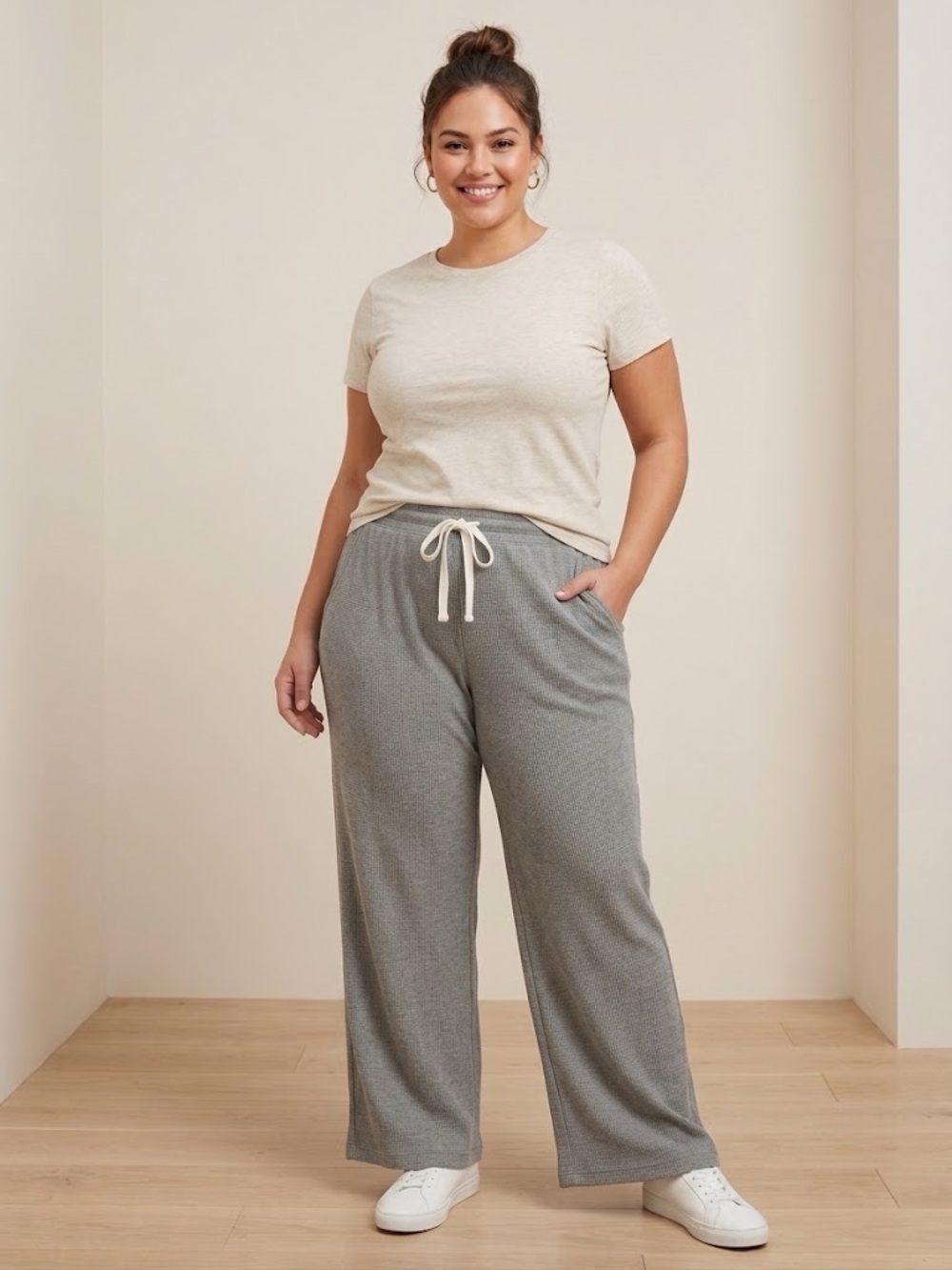 Primark Gray Wide-Leg Lounge Pajama Pants